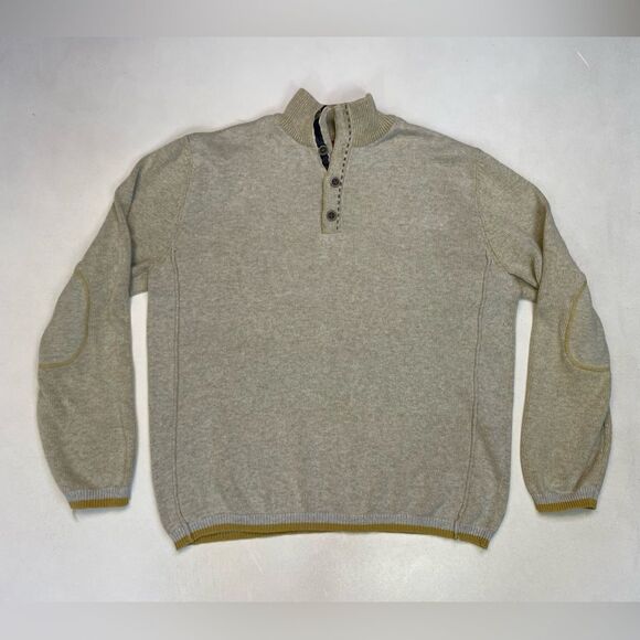 CARBON2COBALT Knit Sweater Men Medium Gray Yellow Carbon 2 Cobalt - Picture 1 of 6